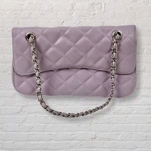 NEW YORK & COMPANY - Purple Quilted Small Purse with Chain Handel - Size Small